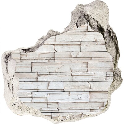 Fototapeta diera na stenu 3D Biela kamenná stena