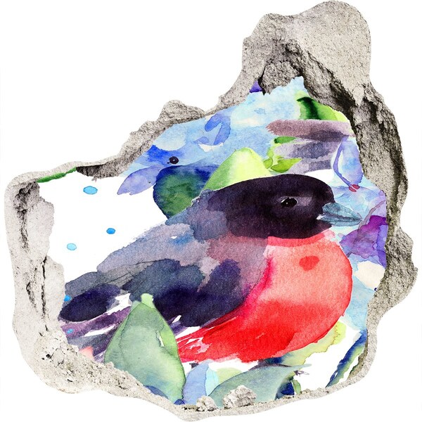 Fotoobraz diera na stenu Vták v farebnej kompozícii