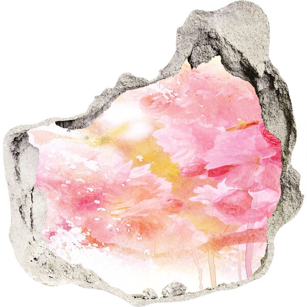 Samolepiaca diera na stenu Kvetinová krajina za dierou v stene