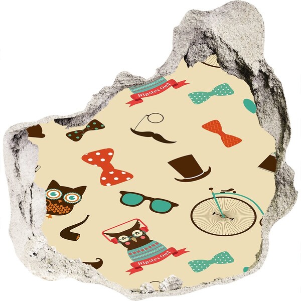 Nálepka 3D diera na stenu betón Štýlové vzory a doplnky