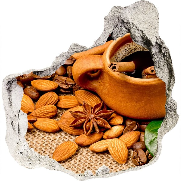 Samolepiaca diera na stenu Káva a koreniny v rustikálnom štýle