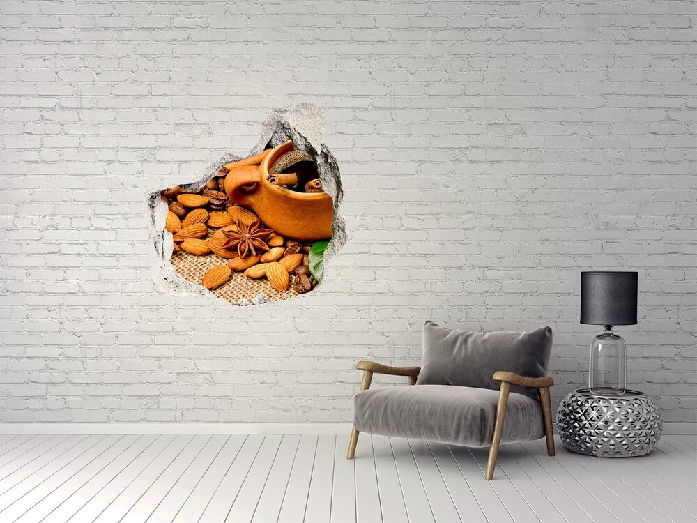 Samolepiaca diera na stenu Kávové zrná a pohár