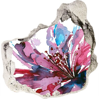 3D diera nálepka Abstraktné kvetinové