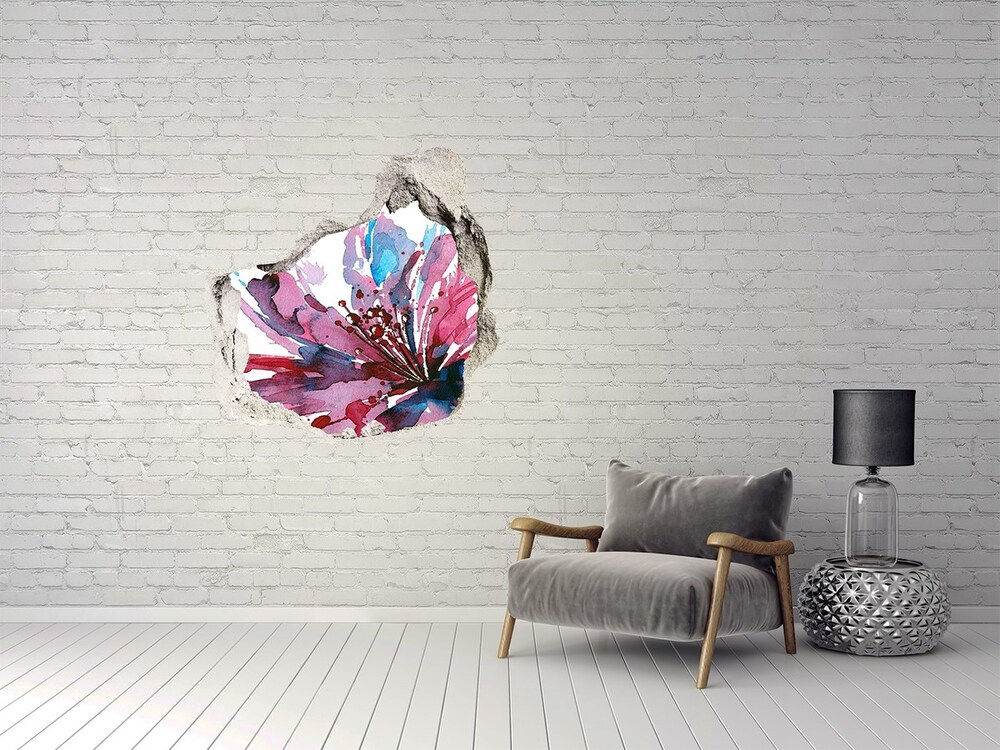 3D diera nálepka Abstraktné kvetinové