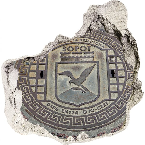 Samolepiaca nálepka betón Sopot – Zakrytie mestskej kanalizácie