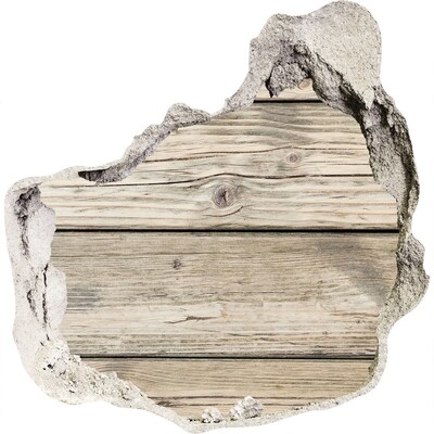 Fototapeta diera na stenu 3D Drevená doska v diere v stene