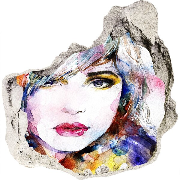 Samolepiaca diera múr 3D Portrét v rozbitej stene