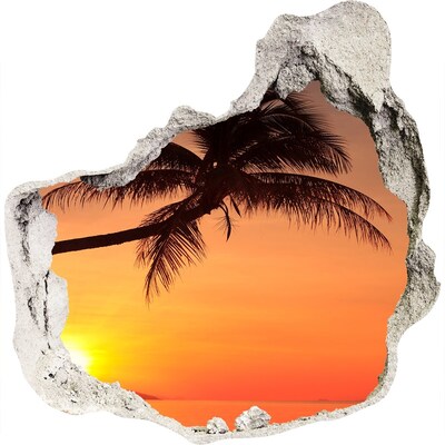Díra 3D ve zdi nálepka Sunset beach