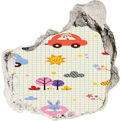 Nálepka diera na stenu betón Detský svet plný radosti