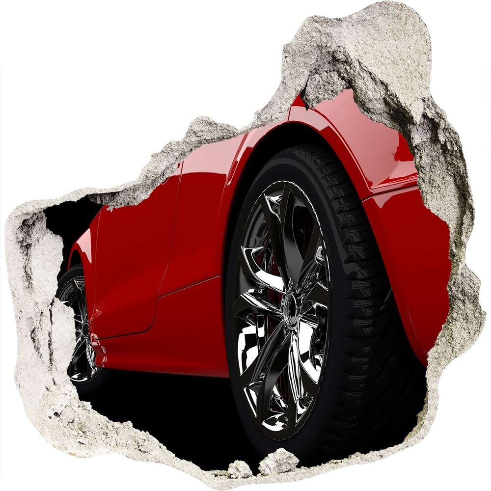 Fototapeta diera na stenu 3D Červené auto