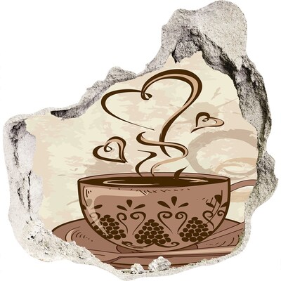 Diera 3D fototapety na stenu Očarujúca šálka horúcej kávy