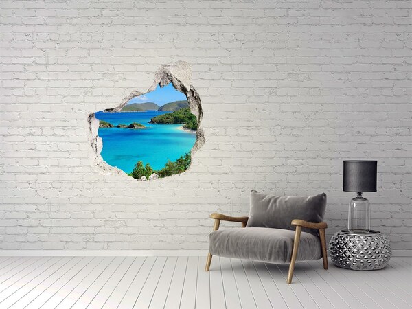 Nálepka 3D diera Panenské ostrovy