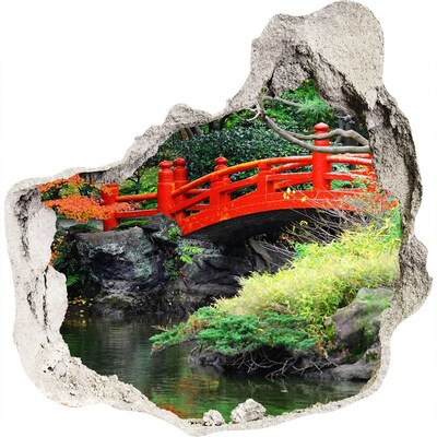 Díra 3D ve zdi nálepka Japonská záhrada
