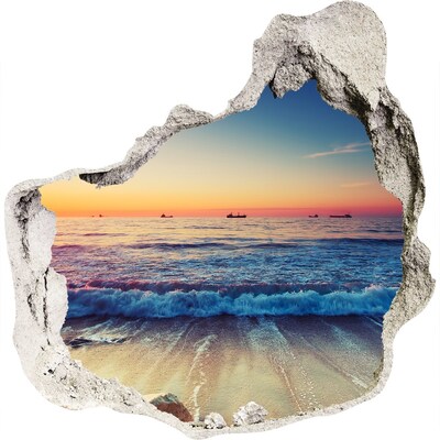 Nálepka 3D diera Sunrise sea