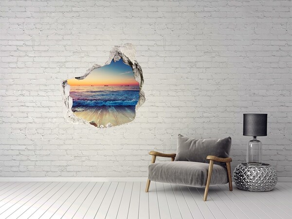 Nálepka 3D diera Sunrise sea