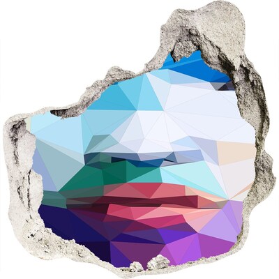 Diera 3D foto tapeta nálepka Krajina vo farbách geometrie