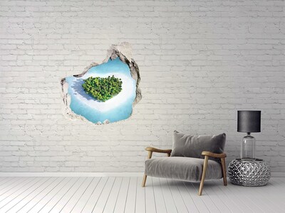 Diera 3D fototapety nálepka V tvare srdca ostrova