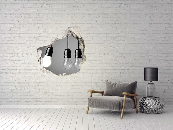 Samolepiaca nálepka na stenu Rozbitá stena so závesnými lampami