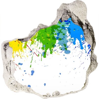 Samolepiaca diera múr 3D Farebná explózia v betóne