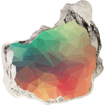 Nálepka fototapeta 3D výhľad Farebná geometria v diere v stene