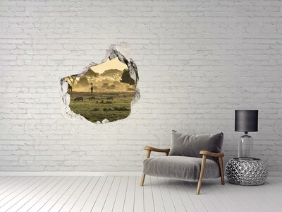 Diera 3D fototapety na stenu nálepka Žirafy na savane