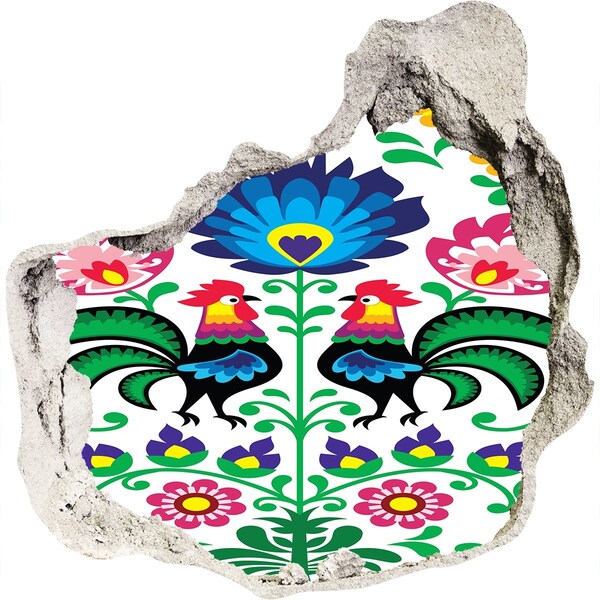 Diera 3D fototapety nálepka Kvetinový folklór s liškami