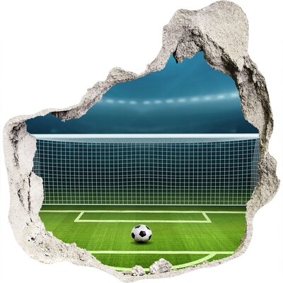 Fototapeta diera na stenu 3D Futbalový štadión za dierou v stene