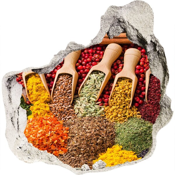 Nálepka diera na stenu Kuchyňa plná korenín