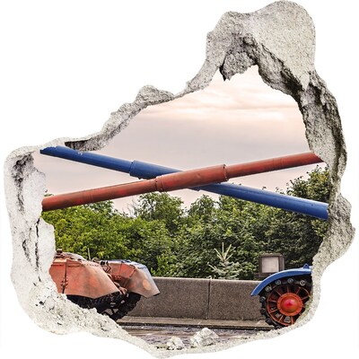 Nálepka fototapeta 3D výhľad Tanková bitka v ruinách