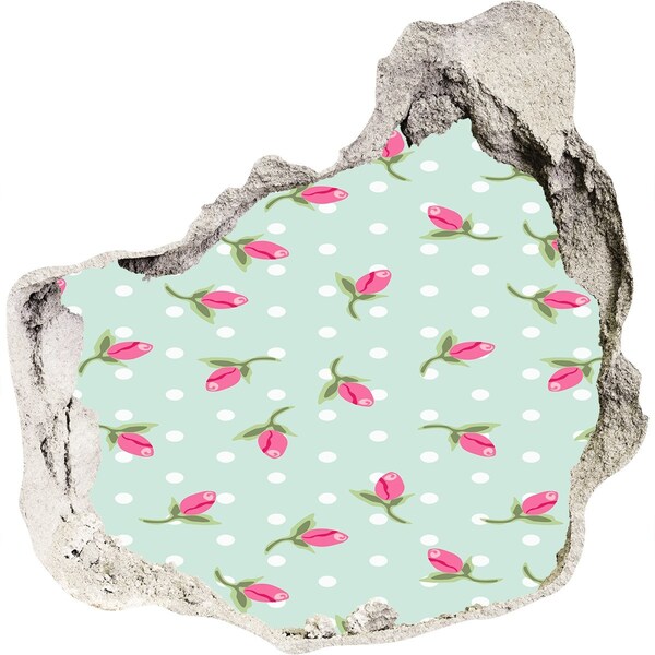 Nálepka fototapeta 3D výhľad Kvetinový vzor na zelenom pozadí