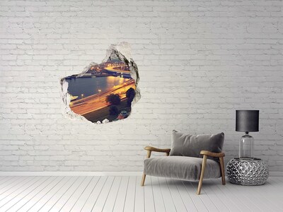 Fototapeta diera na stenu Pohľad na mesto v noci