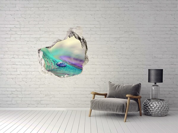 Foto fotografie diera na stenu Kvapka na pávím perí