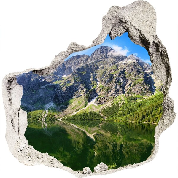 Díra 3D ve zdi nálepka Morské oko tatry