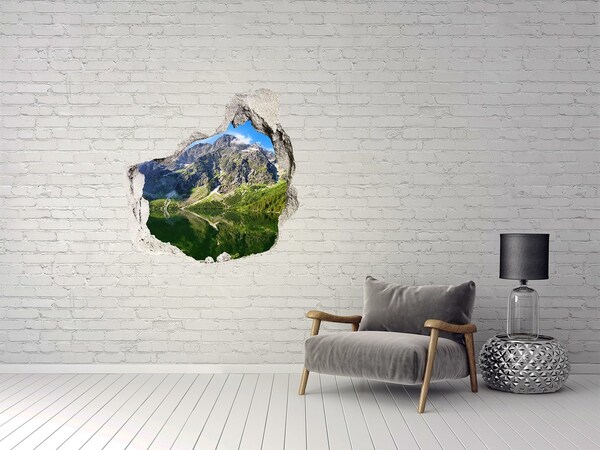 Díra 3D ve zdi nálepka Morské oko tatry