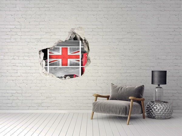 Samolepiaca nálepka Britská krajina v diere v stene