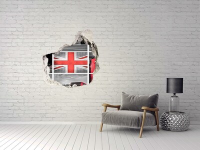 Samolepiaca nálepka Britská krajina v diere v stene