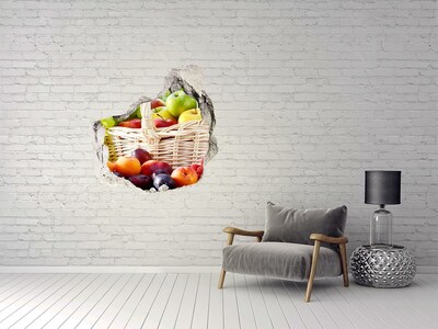 Fototapeta diera na stenu 3D Košík s ovocím