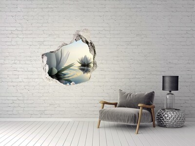 Nálepka 3D diera na stenu Lotosový kvet