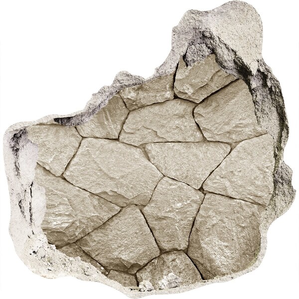 Fototapeta diera na stenu Rozbitá stena s kameňmi