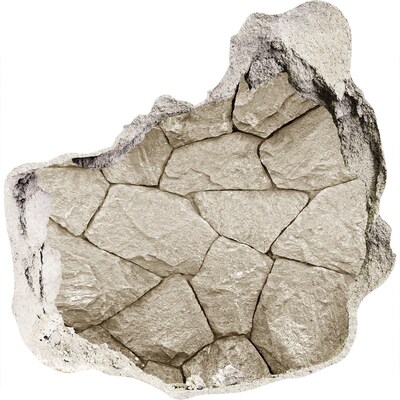 Fototapeta diera na stenu Rozbitá stena s kameňmi