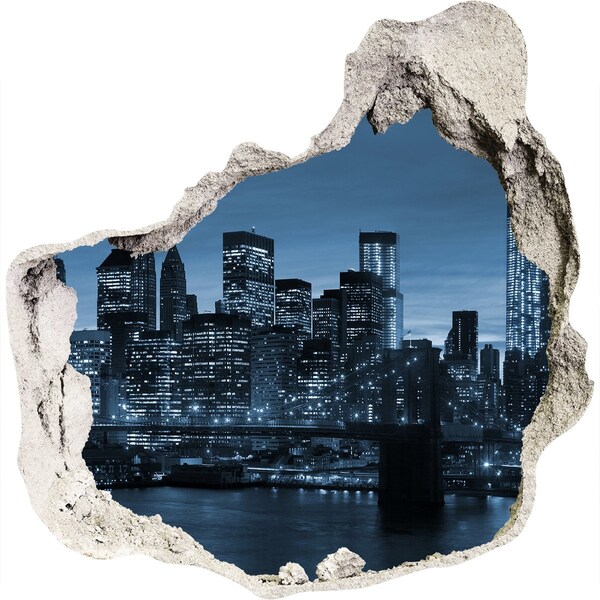 Fototapeta diera na stenu Pohľad na New York v noci