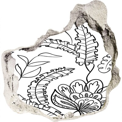 Fototapeta diera na stenu Tropická vegetácia v diere v stene