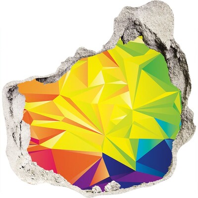 Diera 3D fototapety nálepka Farebný výbuch v betónovej diere