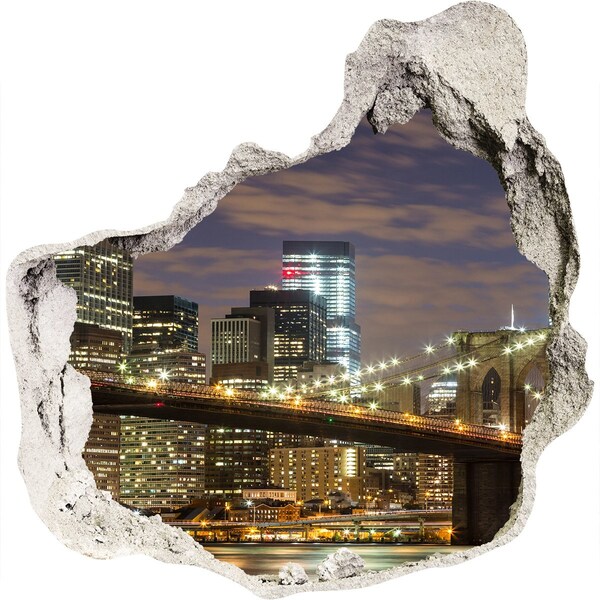 Fototapeta diera na stenu Pohľad na Brooklynský most v noci