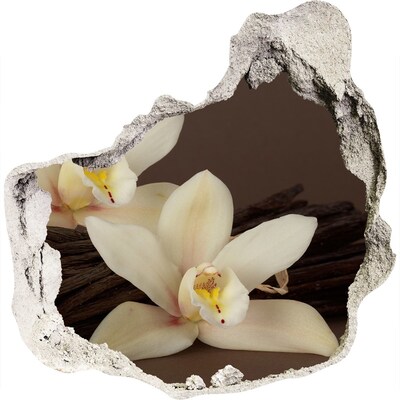 Fototapeta diera na stenu 3D Kvety orchideí v poškodenej stene