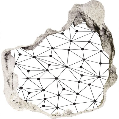 Fototapeta diera na stenu Sieť pripojení v stene