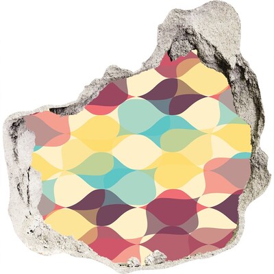 Diera 3D fototapety nálepka Farebné vlny na stene