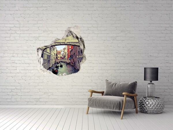 Nálepka 3D diera Benátky v diere