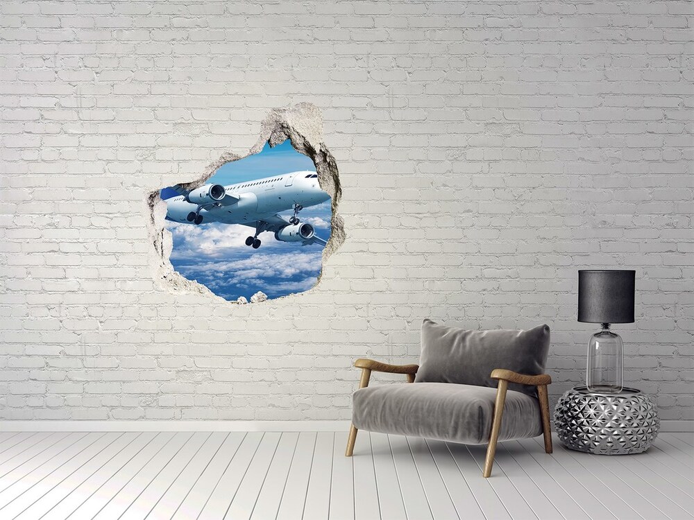 Fototapeta diera na stenu Lietadlo v oblakoch