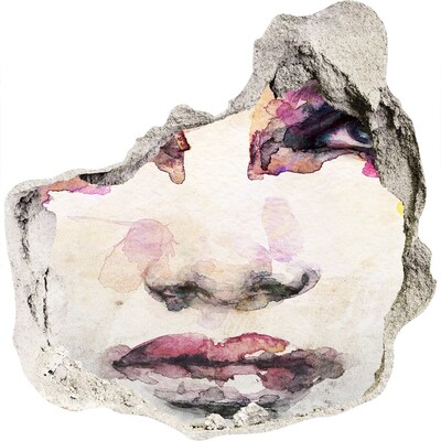 Fototapeta diera na stenu Tvár v zničenej stene